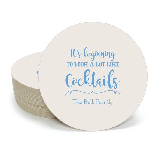 It's Beginning To Look A Lot Like Cocktails Round Coasters